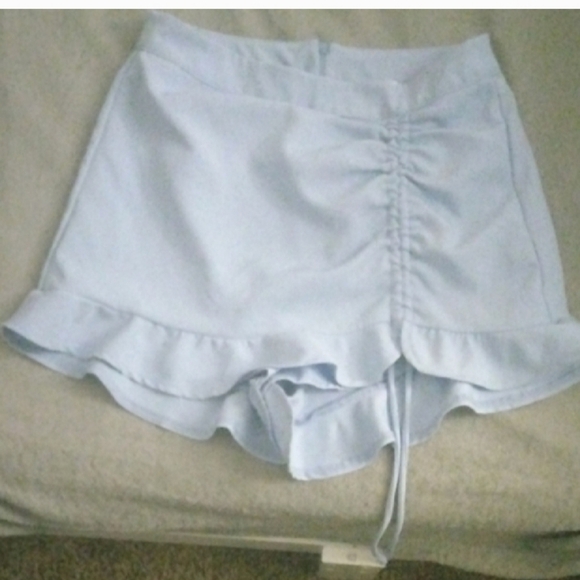 Sky Blue Women's Ruched Skorts - Picture 2 of 5